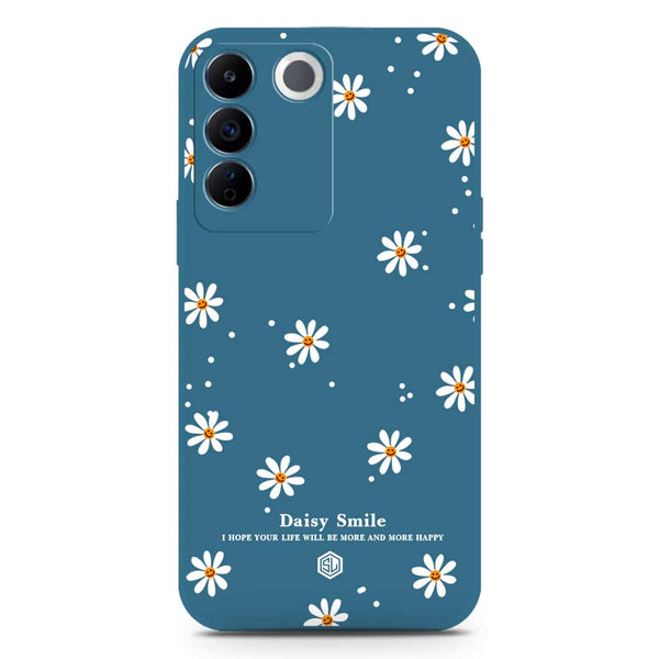 Daisy Smile Design Soft Phone Case - Silica Gel Case - Blue - Vivo S16e