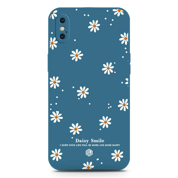 Daisy Smile Design Soft Phone Case - Silica Gel Case - Blue - iPhone XS / X