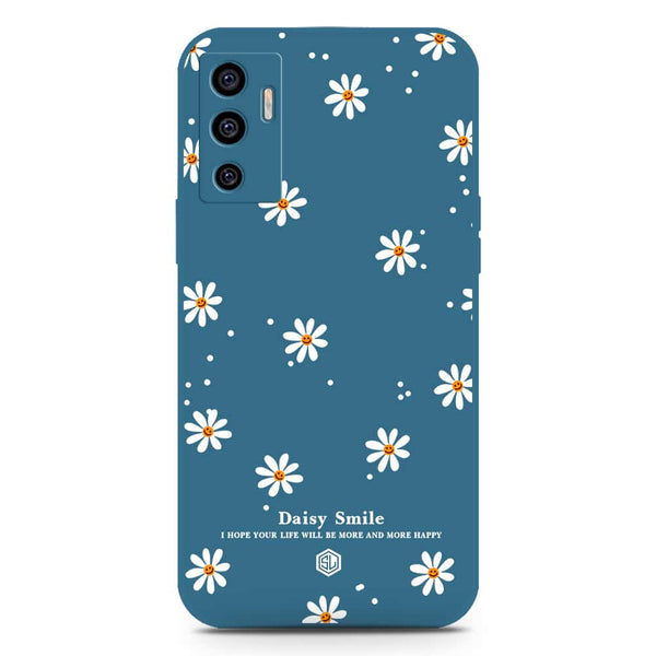 Daisy Smile Design Soft Phone Case - Silica Gel Case - Blue - Vivo S10e