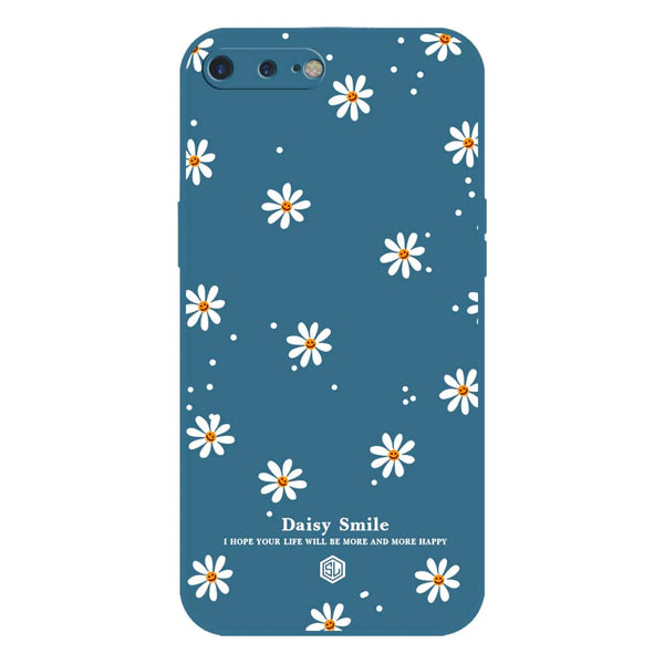 Daisy Smile Design Soft Phone Case - Silica Gel Case - Blue - iPhone 8 Plus / 7 Plus