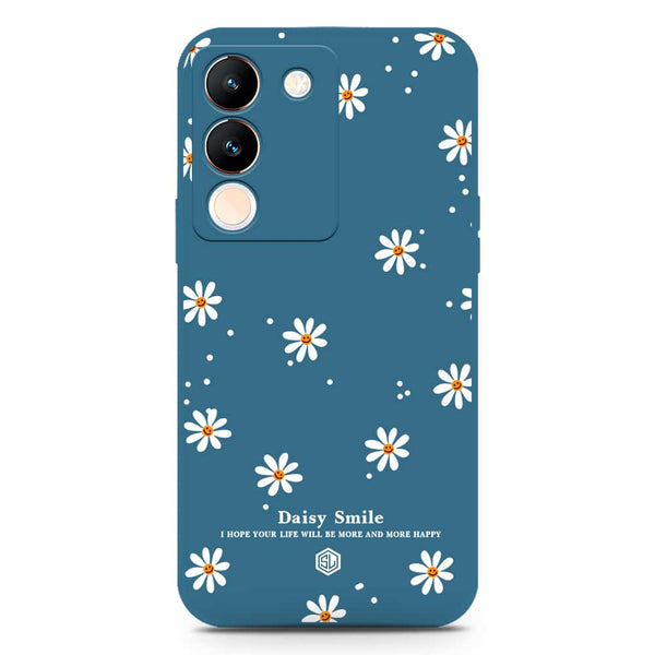 Daisy Smile Design Soft Phone Case - Silica Gel Case - Blue - Vivo V29e