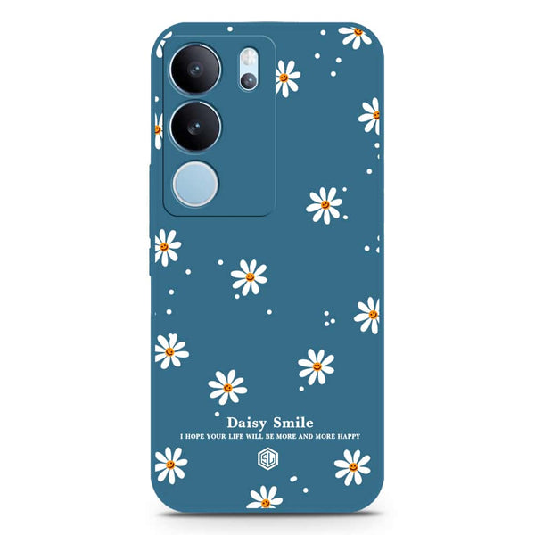 Daisy Smile Design Soft Phone Case - Silica Gel Case - Blue - Vivo V29 Pro