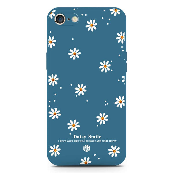 Daisy Smile Design Soft Phone Case - Silica Gel Case - Blue - iPhone 8 / 7