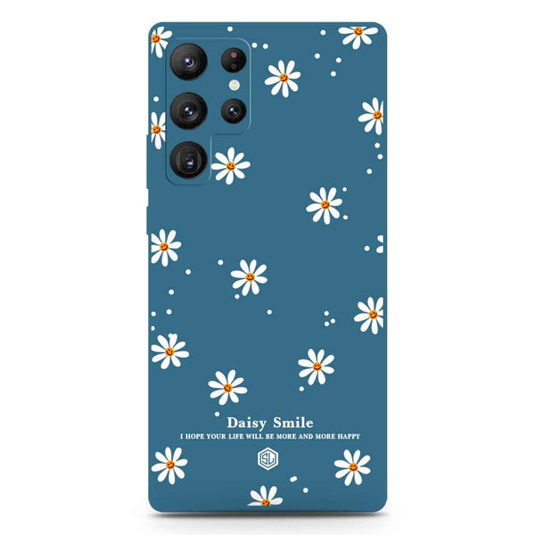 Daisy Smile Design Soft Phone Case - Silica Gel Case - Blue - Samsung Galaxy S22 Ultra 5G