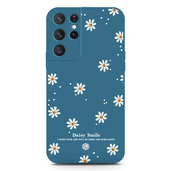 Daisy Smile Design Soft Phone Case - Silica Gel Case - Blue - Samsung Galaxy S21 Ultra 5G