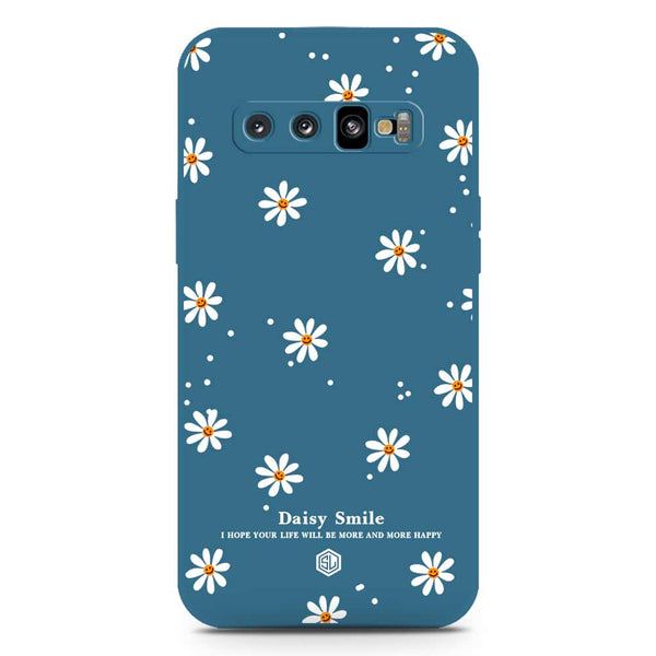 Daisy Smile Design Soft Phone Case - Silica Gel Case - Blue - Samsung Galaxy S10 Plus