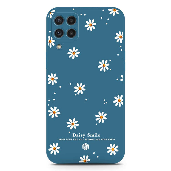 Daisy Smile Design Soft Phone Case - Silica Gel Case - Blue - Samsung Galaxy M32