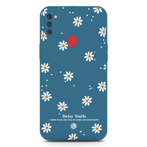 Daisy Smile Design Soft Phone Case - Silica Gel Case - Blue - Samsung Galaxy M11
