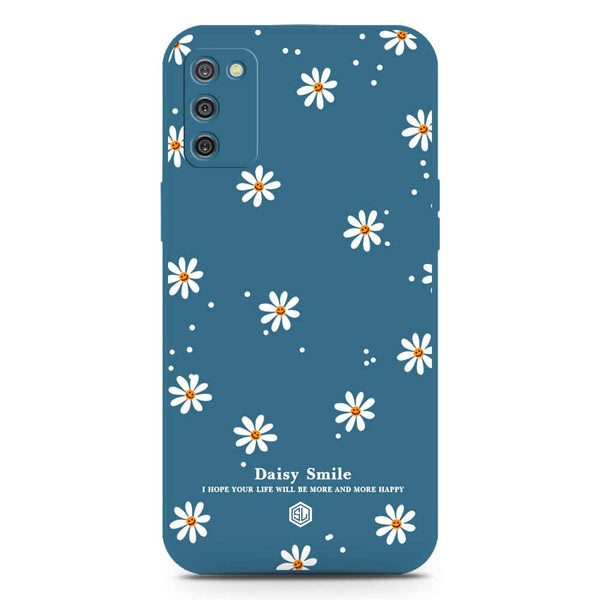 Daisy Smile Design Soft Phone Case - Silica Gel Case - Blue - Samsung Galaxy M02s