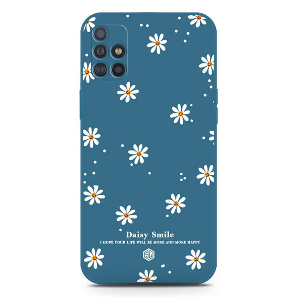Daisy Smile Design Soft Phone Case - Silica Gel Case - Blue - Samsung Galaxy A71