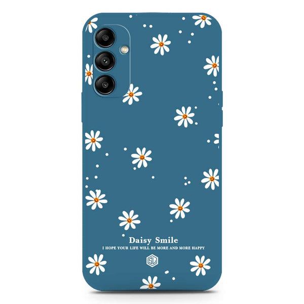 Daisy Smile Design Soft Phone Case - Silica Gel Case - Blue - Samsung Galaxy A34 5G