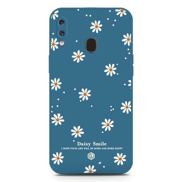 Daisy Smile Design Soft Phone Case - Silica Gel Case - Blue - Samsung Galaxy A30