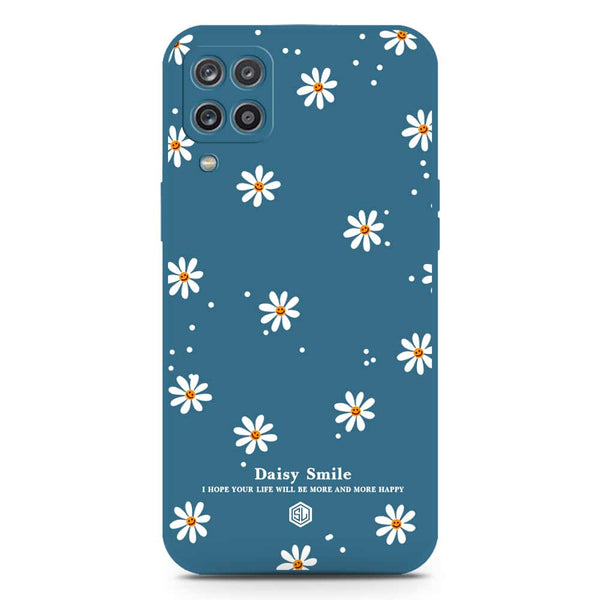 Daisy Smile Design Soft Phone Case - Silica Gel Case - Blue - Samsung Galaxy A12 Nacho