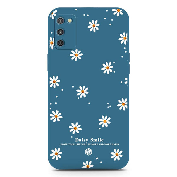 Daisy Smile Design Soft Phone Case - Silica Gel Case - Blue - Samsung Galaxy A02s
