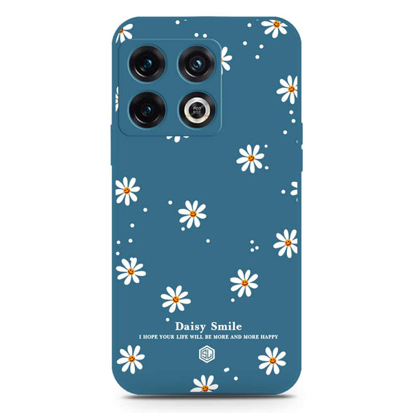 Daisy Smile Design Soft Phone Case - Silica Gel Case - Blue - OnePlus 10 Pro