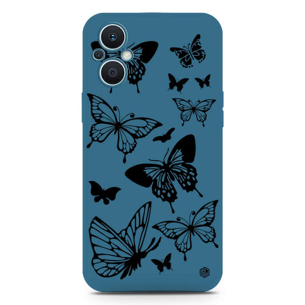 Cute Butterfly Design Soft Phone Case - Silica Gel Case - Blue - Oppo Reno8 Z