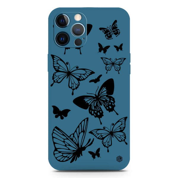 Cute Butterfly Design Soft Phone Case - Silica Gel Case - Blue - iPhone 12 Pro Max