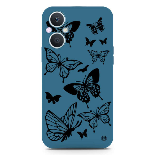 Cute Butterfly Design Soft Phone Case - Silica Gel Case - Blue - OnePlus Nord N20 5G