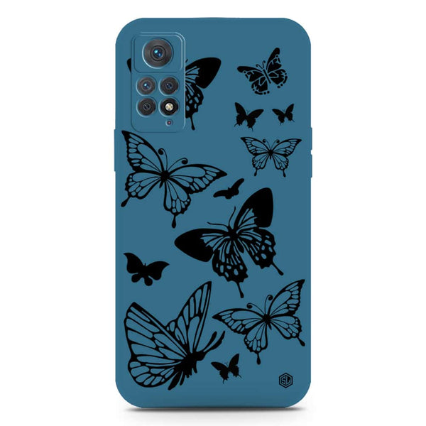 Cute Butterfly Design Soft Phone Case - Silica Gel Case - Blue - Xiaomi Redmi Note 11 Pro Plus