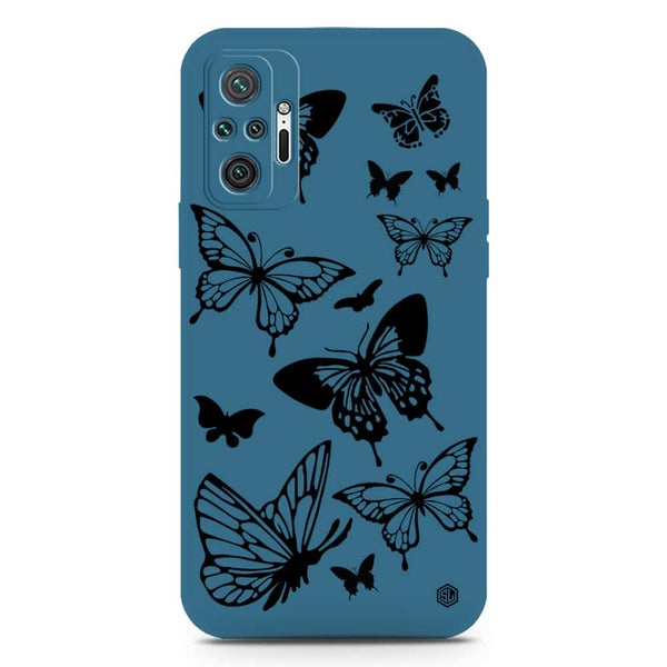 Cute Butterfly Design Soft Phone Case - Silica Gel Case - Blue - Xiaomi Redmi Note 10 Pro Max