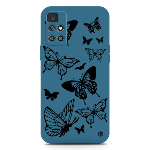 Cute Butterfly Design Soft Phone Case - Silica Gel Case - Blue - Xiaomi Redmi 10