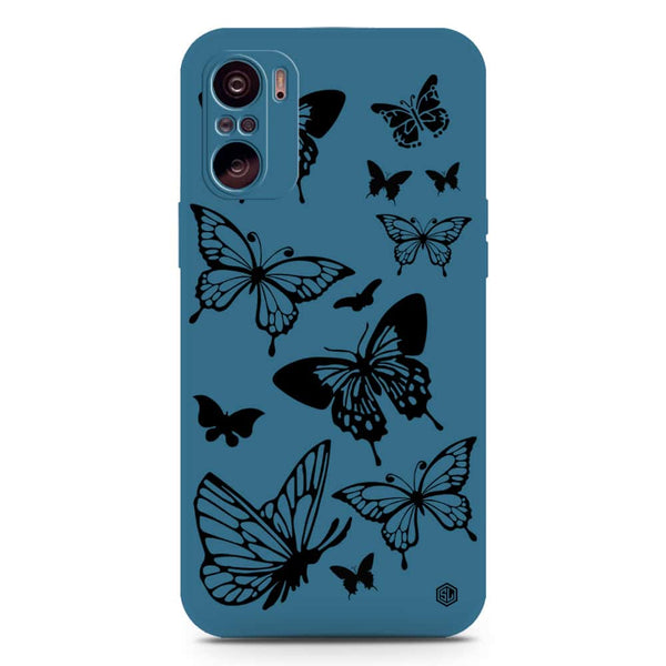 Cute Butterfly Design Soft Phone Case - Silica Gel Case - Blue - Xiaomi Poco F3