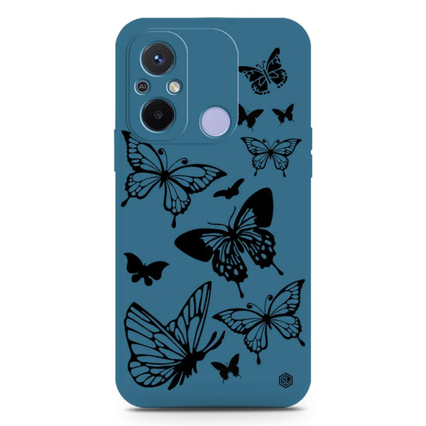 Cute Butterfly Design Soft Phone Case - Silica Gel Case - Blue - Xiaomi Redmi 12C