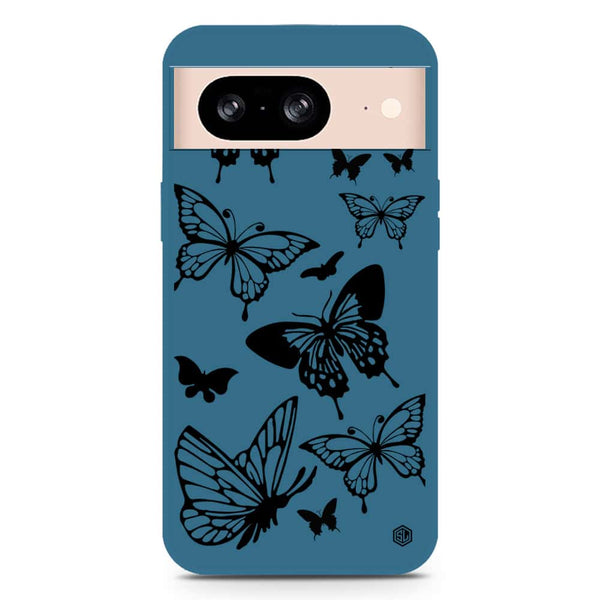 Cute Butterfly Design Soft Phone Case - Silica Gel Case - Blue - Google Pixel 8