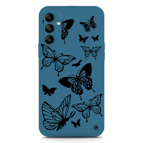 Cute Butterfly Design Soft Phone Case - Silica Gel Case - Blue - Samsung Galaxy A14