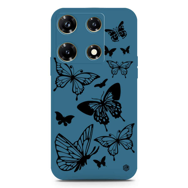 Cute Butterfly Design Soft Phone Case - Silica Gel Case - Blue - Infinix Note 30 Pro