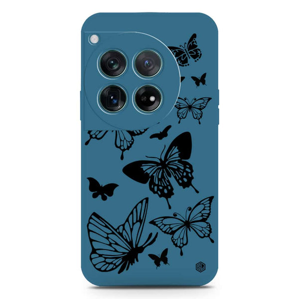 Cute Butterfly Design Soft Phone Case - Silica Gel Case - Blue - OnePlus 12