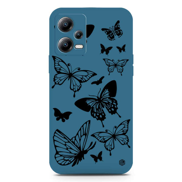 Cute Butterfly Design Soft Phone Case - Silica Gel Case - Blue - Xiaomi Poco X5