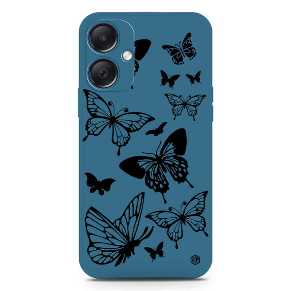 Cute Butterfly Design Soft Phone Case - Silica Gel Case - Blue - Samsung Galaxy A05