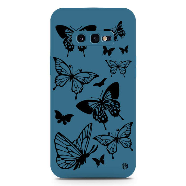 Cute Butterfly Design Soft Phone Case - Silica Gel Case - Blue - Samsung Galaxy S10e