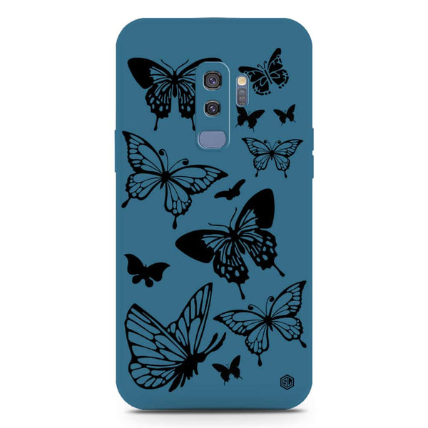 Cute Butterfly Design Soft Phone Case - Silica Gel Case - Blue - Samsung Galaxy S9 Plus