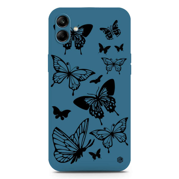 Cute Butterfly Design Soft Phone Case - Silica Gel Case - Blue - Samsung Galaxy M13 5G