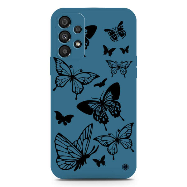 Cute Butterfly Design Soft Phone Case - Silica Gel Case - Blue - Samsung Galaxy A73 5G