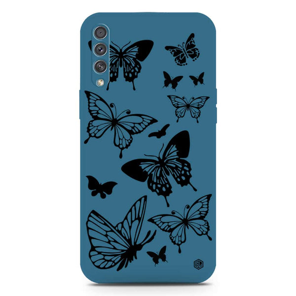 Cute Butterfly Design Soft Phone Case - Silica Gel Case - Blue - Samsung Galaxy A50s