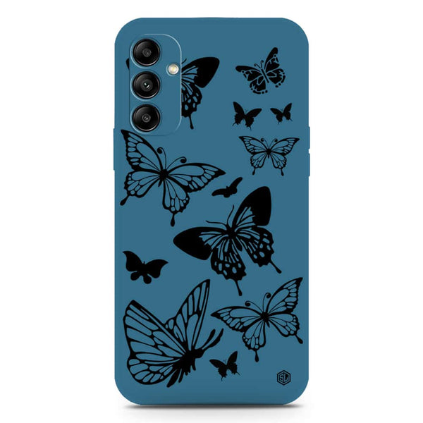 Cute Butterfly Design Soft Phone Case - Silica Gel Case - Blue - Samsung Galaxy A34 5G