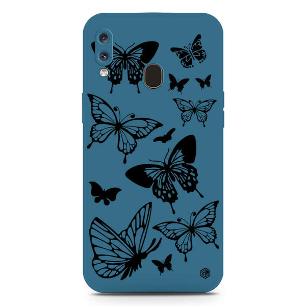 Cute Butterfly Design Soft Phone Case - Silica Gel Case - Blue - Samsung Galaxy A30