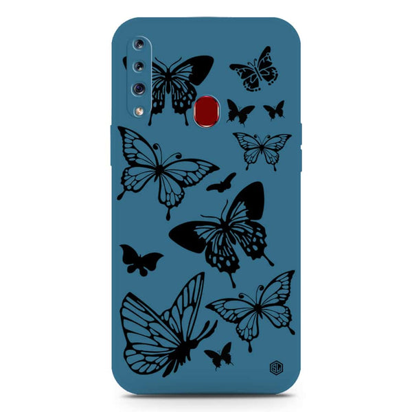 Cute Butterfly Design Soft Phone Case - Silica Gel Case - Blue - Samsung Galaxy A20s