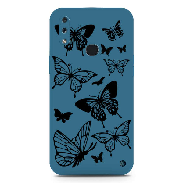 Cute Butterfly Design Soft Phone Case - Silica Gel Case - Blue - Samsung Galaxy A10s