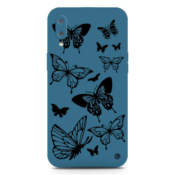 Cute Butterfly Design Soft Phone Case - Silica Gel Case - Blue - Samsung Galaxy A02