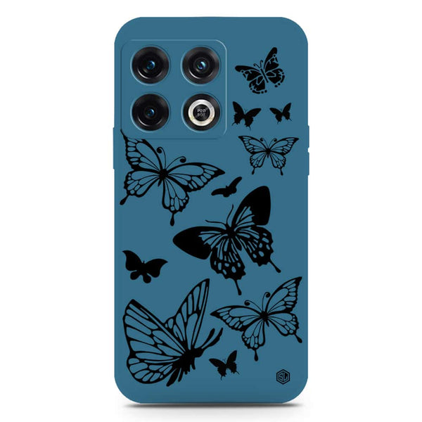 Cute Butterfly Design Soft Phone Case - Silica Gel Case - Blue - OnePlus 10 Pro