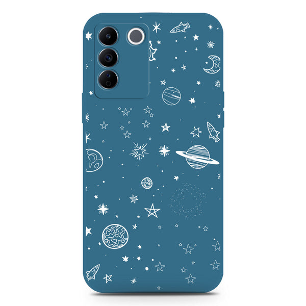Stardust Dreams Design Soft Phone Case - Blue - Vivo V27e
