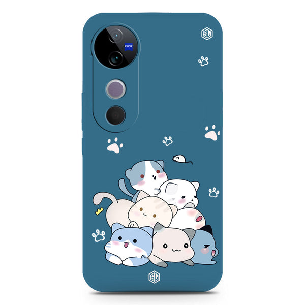 Cute Design Soft Phone Case - Silica Gel Case - Blue - Vivo S19 Pro