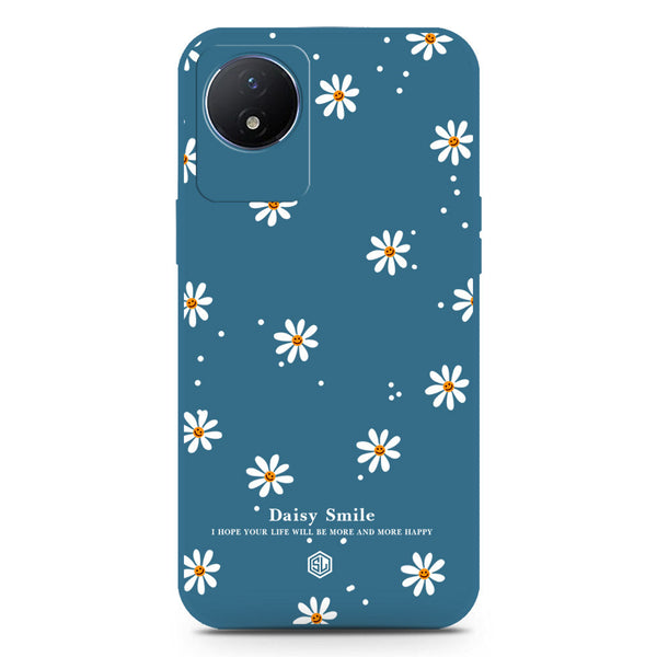 Daisy Smile Design Soft Phone Case - Silica Gel Case - Blue - Vivo Y11 2023