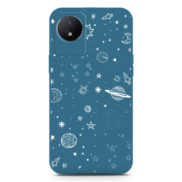 Stardust Dreams Design Soft Phone Case - Silica Gel Case - Blue - Vivo Y11 2023
