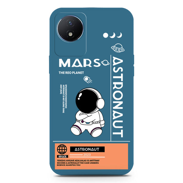 Astronaut Series Design Soft Phone Case - Silica Gel Case - Blue - Vivo Y02t