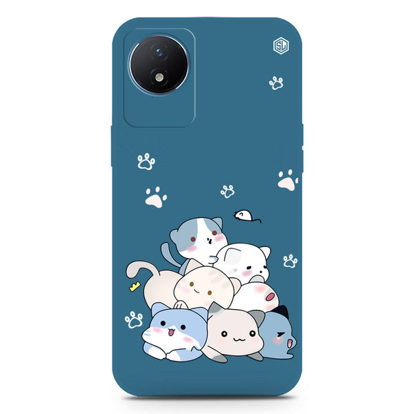 Cute Design Soft Phone Case - Silica Gel Case - Blue - Vivo Y02t